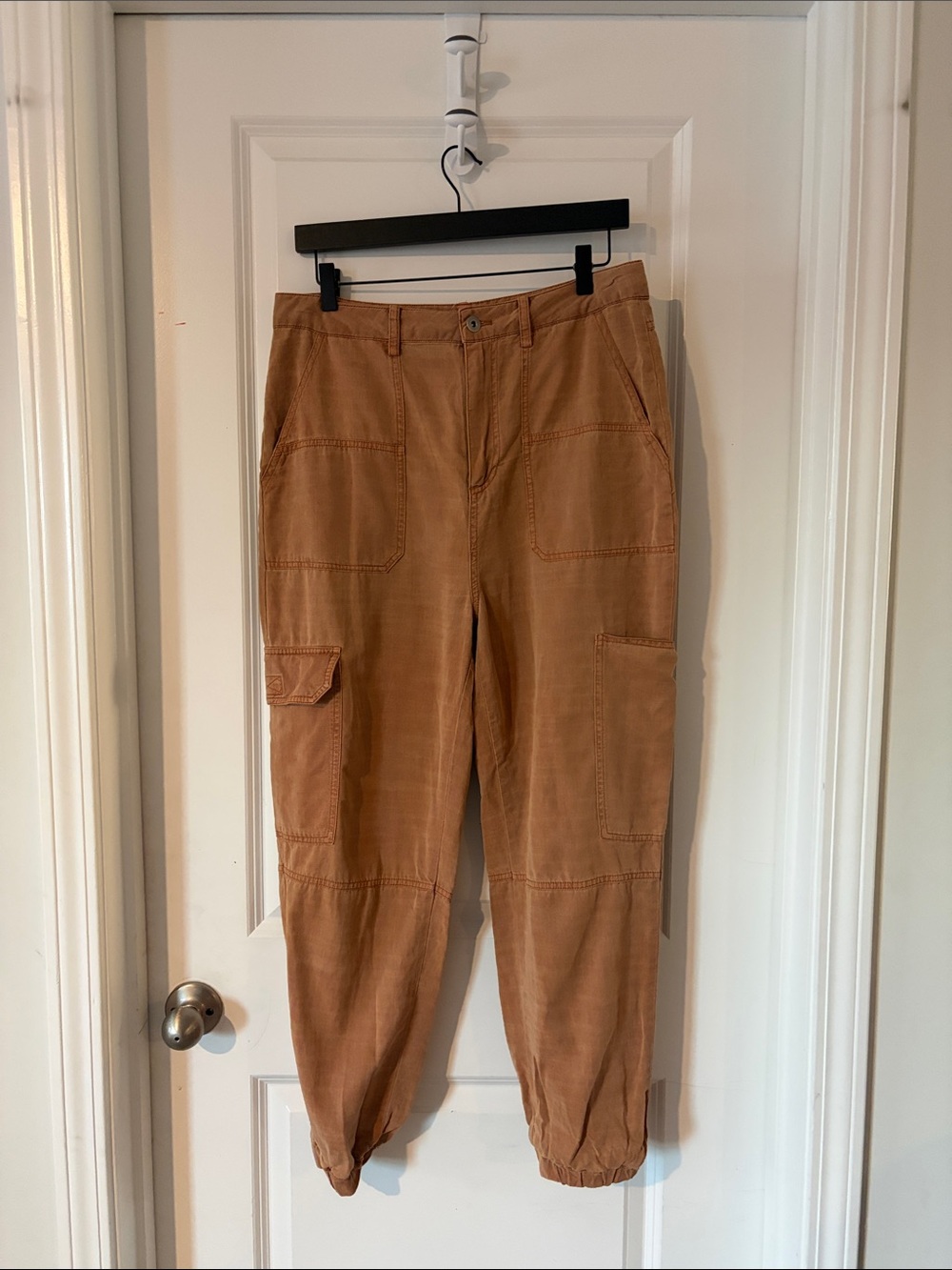 Avec Les Filles Tan Cargo Jogger Pants